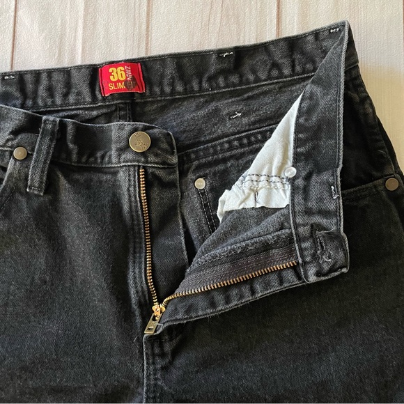 Wrangler Cowboy Cut Slim Jeans 36MWZBK Men's 32x30* Black (Actual 30x24) Short - Picture 11 of 15